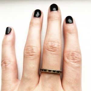 Vintage silver channel set ruby & rhinestone ring